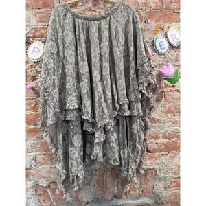 Jaded Gypsy Layered Lace Skirt Gray